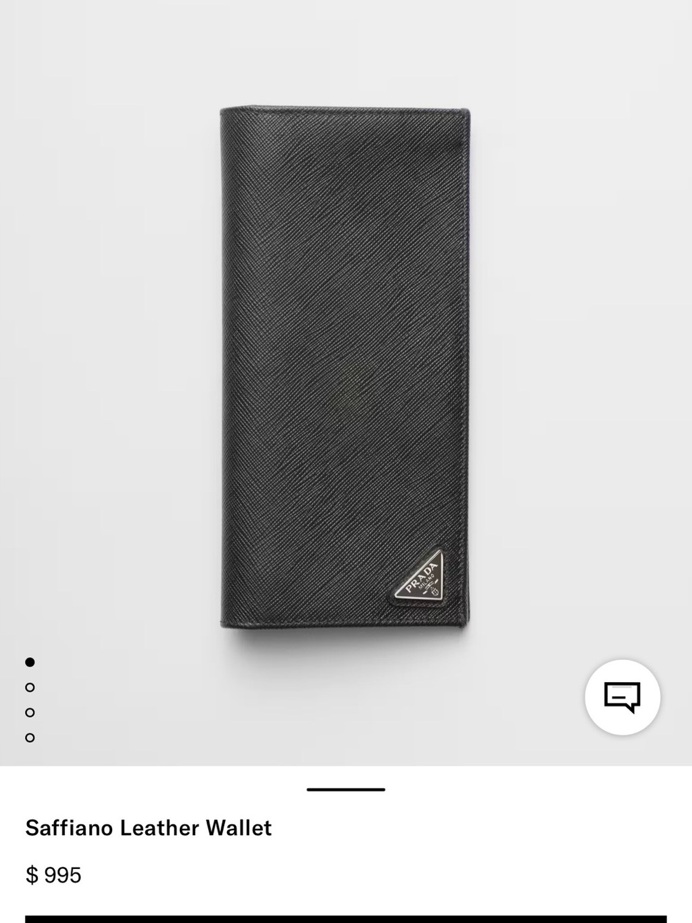 Prada Black Saffiano Leather long wallet